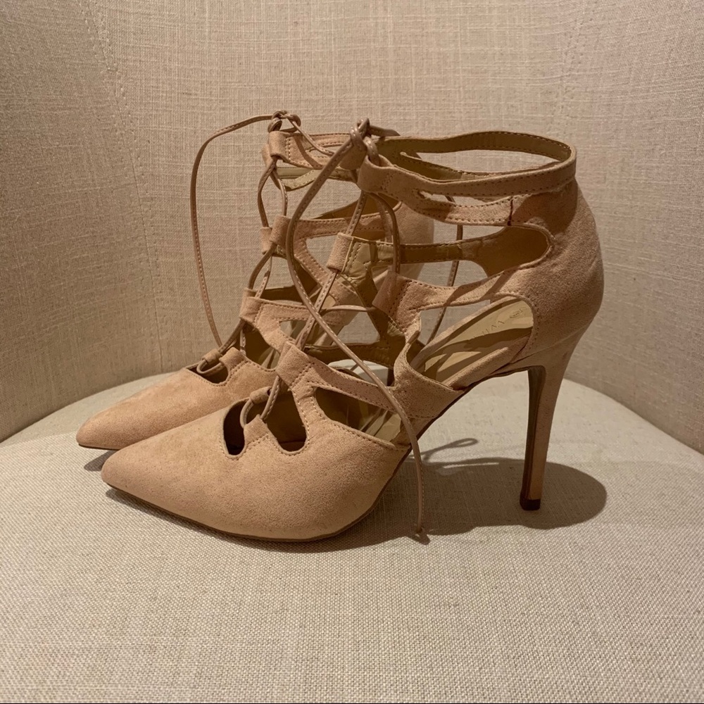 Suede Lace Up Pumps